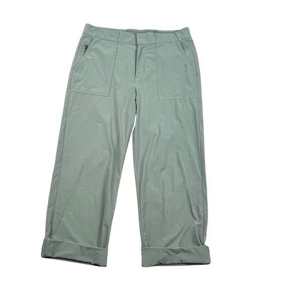 Athleta Tribeca Utility Crop High Rise Straight Leg Pants Sage Green Size 8 - Picture 2 of 10